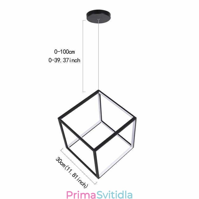Černé závěsné svítidlo Geometric Cube Lighting LBY18069