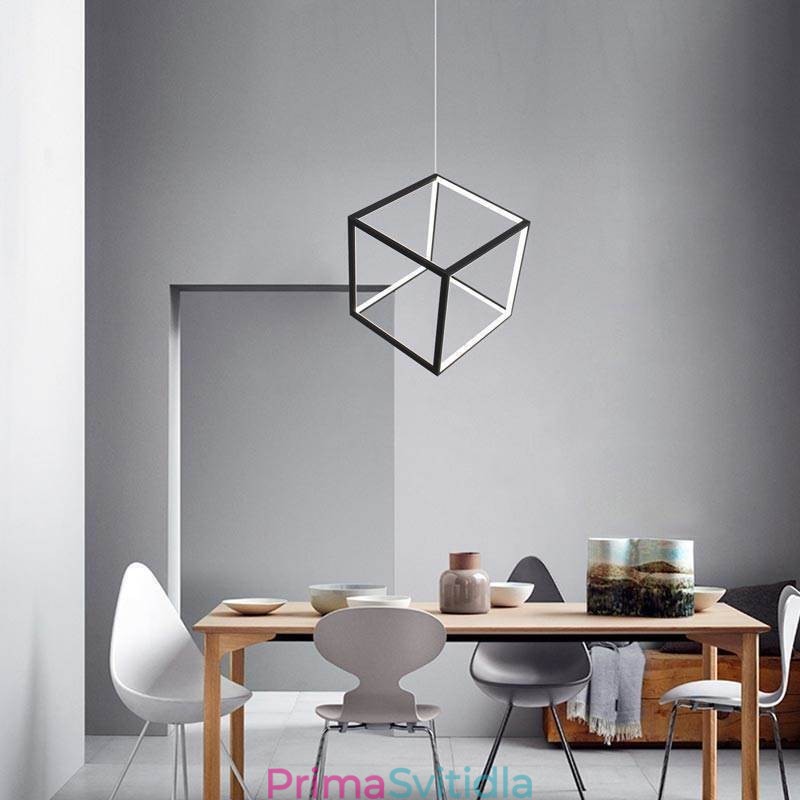 Černé závěsné svítidlo Geometric Cube Lighting LBY18069