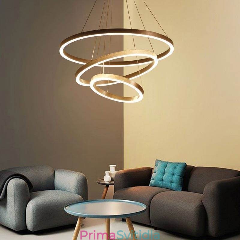 Závěsná lampa na kreslení Craft 3 kroužky 80+60+40cm