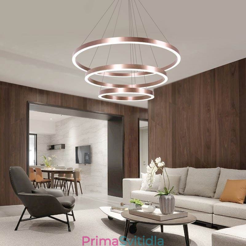 Závěsná lampa na kreslení Craft 3 kroužky 80+60+40cm