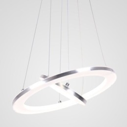 Moderní závěsné svítidlo akrylové 2 kroužky 40+20cm