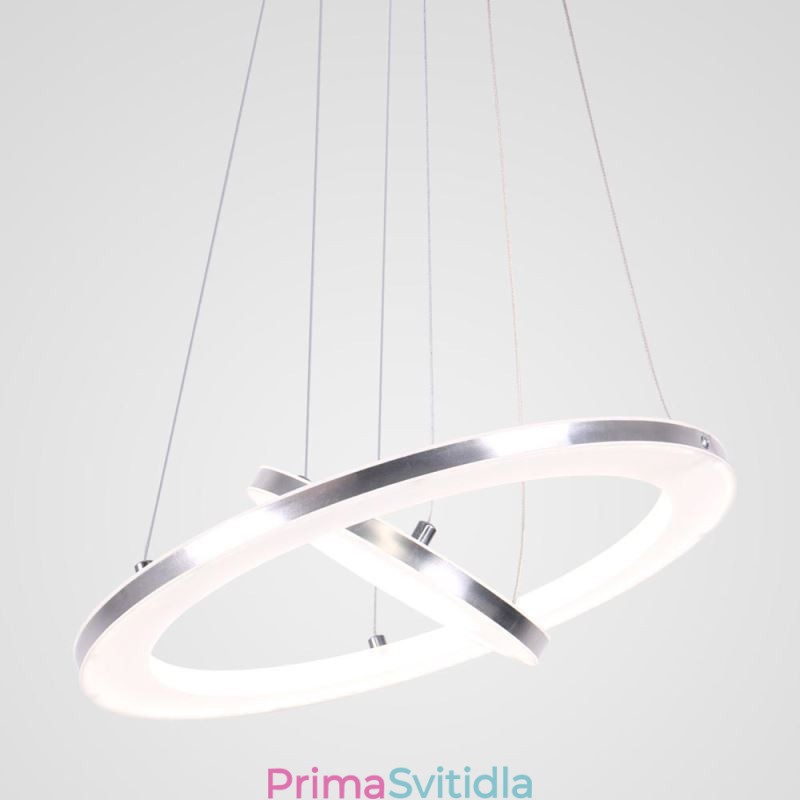 Moderní závěsné svítidlo akrylové 2 kroužky 40+20cm