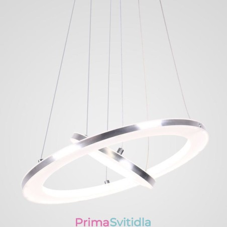 Moderní závěsné svítidlo akrylové 2 kroužky 40+20cm