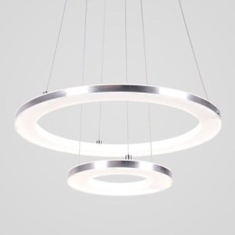 Moderní závěsné svítidlo akrylové 2 kroužky 40+20cm