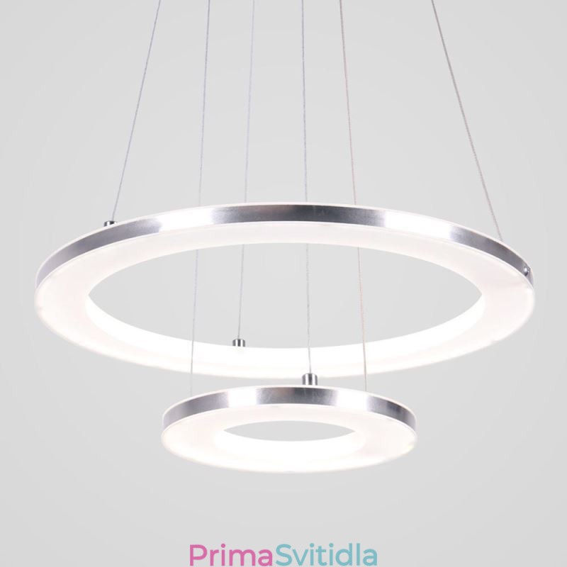 Moderní závěsné svítidlo akrylové 2 kroužky 40+20cm