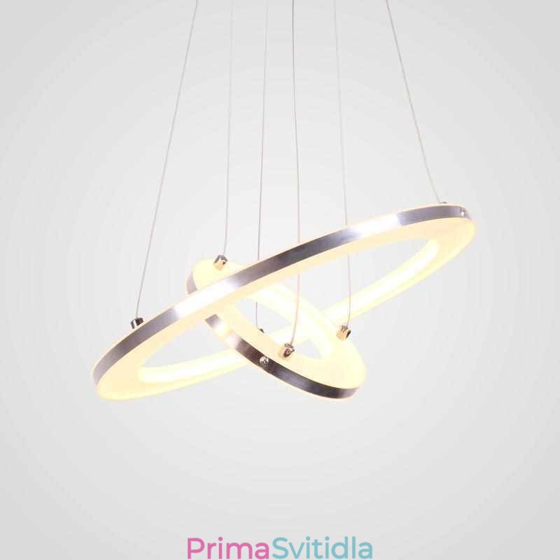 Moderní závěsné svítidlo akrylové 2 kroužky 40+20cm