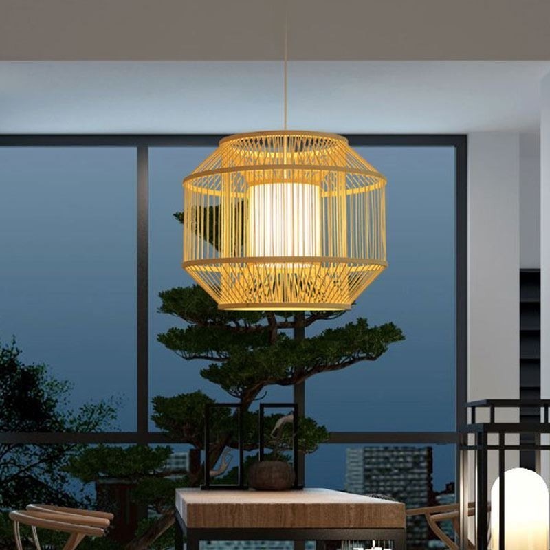 Lucerna Bambusové závěsné světlo Kreativní japonské závěsné světlo
