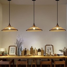 Dome Bamboo Pendant Light Ručně tkané přívěsné světlo