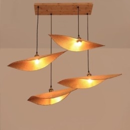 Creative Leaf Pendant Light Současné bambusové závěsné světlo osvětlení čajovny