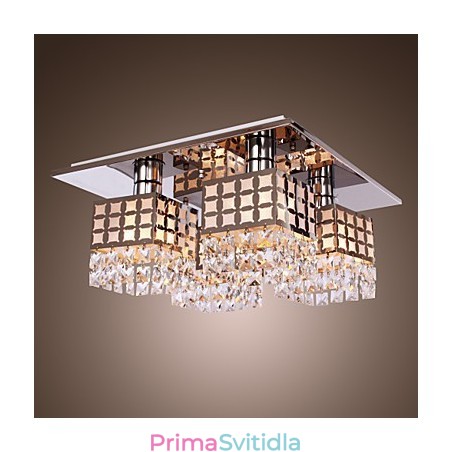 Lustr Moderní křišťálový nerez Living 4 světla Lustr Moderní křišťálový nerez Living 4 světla