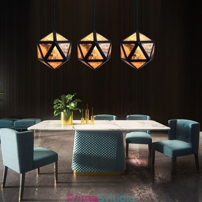 Geometrický přívěsek Světlo ve tvaru diamantu 3D průsvitný design