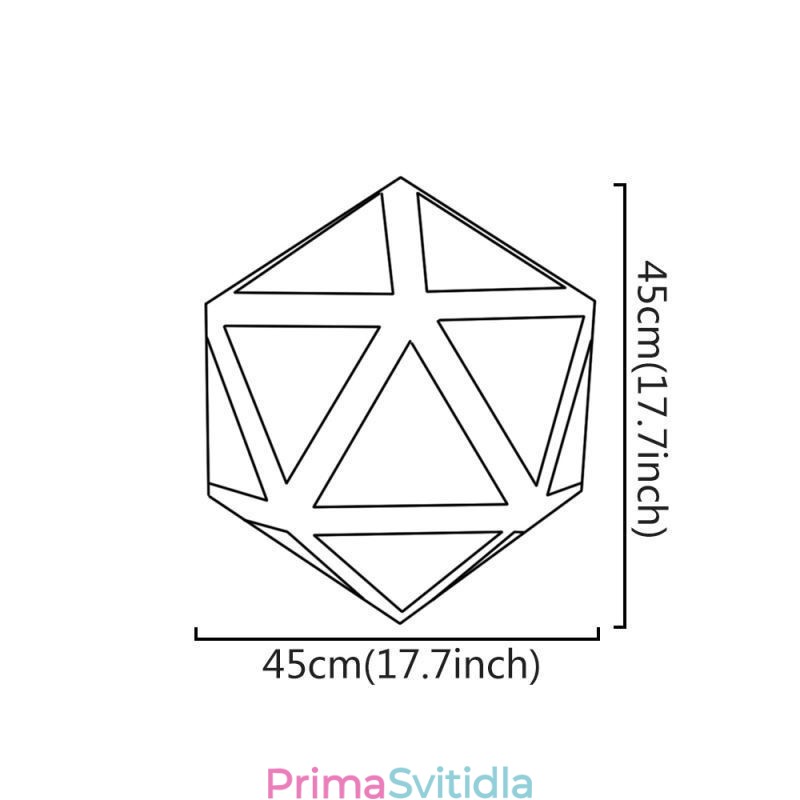 Geometrický přívěsek Světlo ve tvaru diamantu 3D průsvitný design