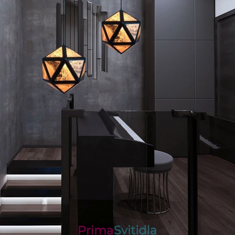 Geometrický přívěsek Světlo ve tvaru diamantu 3D průsvitný design