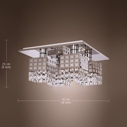 Lustr Moderní křišťálový nerez Living 4 světla