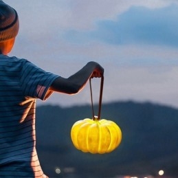 Přenosná dýňová lucerna Japonská retro venkovní přenosná lampa