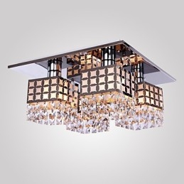 Lustr Moderní křišťálový nerez Living 4 světla