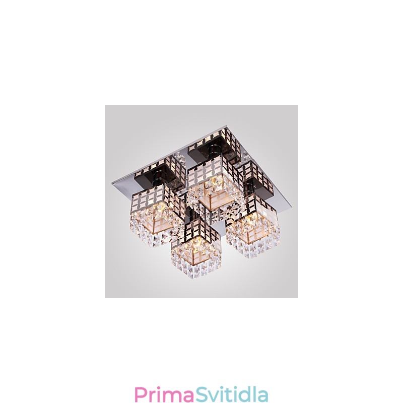Lustr Moderní křišťálový nerez Living 4 světla