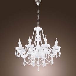 Lustr White Crystal Modern Living 8 světel