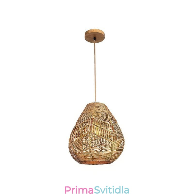Nordic Retro stropní světlo z přírodního papírového lana ručně tkané stínidlo na lampu