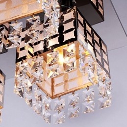 Lustr Moderní křišťálový nerez Living 4 světla