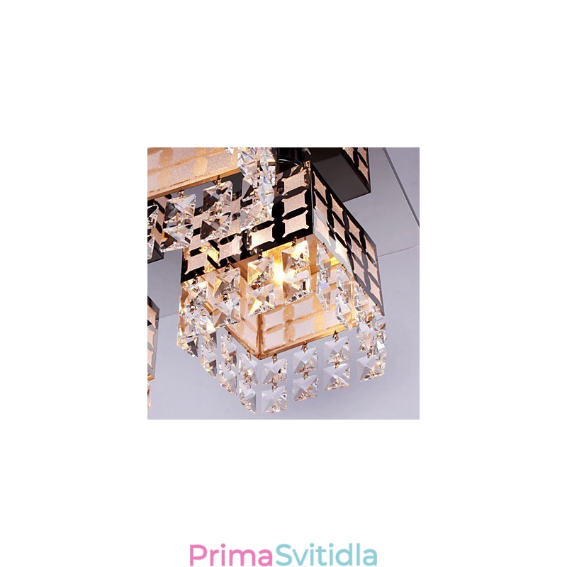 Lustr Moderní křišťálový nerez Living 4 světla