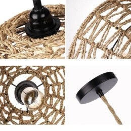 Country Retro přívěsek světlo ručně tkané papírové provazové stínidlo 30cm
