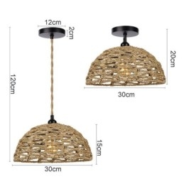 Country Retro přívěsek světlo ručně tkané papírové provazové stínidlo 30cm