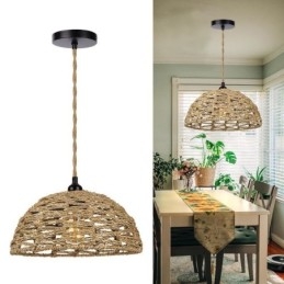 Country Retro přívěsek světlo ručně tkané papírové provazové stínidlo 30cm