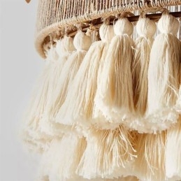 Rustikální závěsné světlo střapec z konopného lana v bohémském stylu Stropní světlo