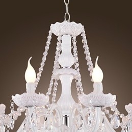 Lustr White Crystal Modern Living 8 světel