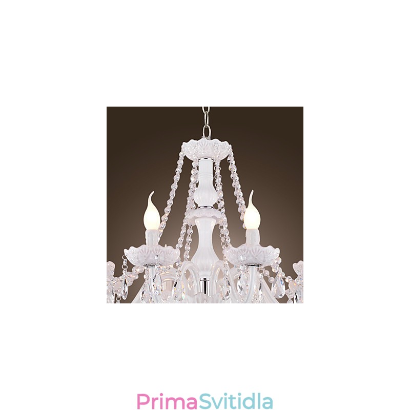 Lustr White Crystal Modern Living 8 světel