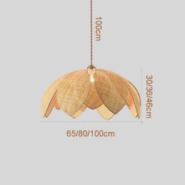 Ratanové závěsné svítidlo Lotus Cafe Retro ratanové umělecké stropní svítidlo