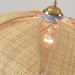 Ratanové závěsné svítidlo Lotus Cafe Retro ratanové umělecké stropní svítidlo