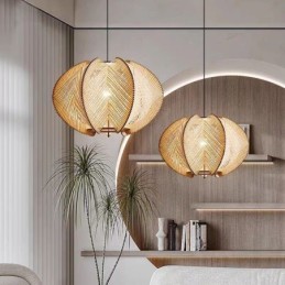 Severské závěsné svítidlo Retro styl Wabi Sabi Ručně vyráběné stropní svítidlo z masivního dřeva