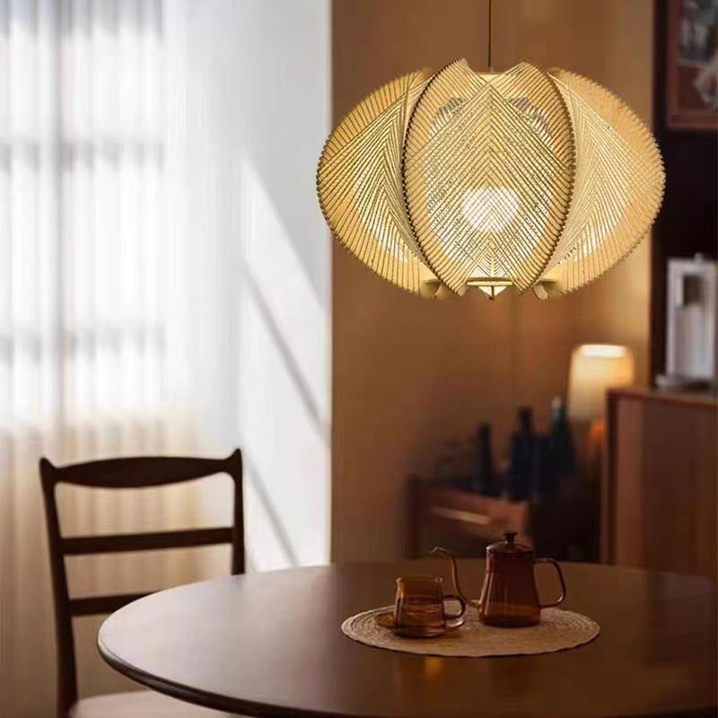 Severské závěsné svítidlo Retro styl Wabi Sabi Ručně vyráběné stropní svítidlo z masivního dřeva