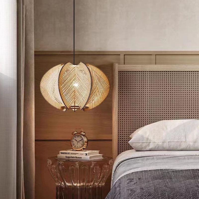 Severské závěsné svítidlo Retro styl Wabi Sabi Ručně vyráběné stropní svítidlo z masivního dřeva