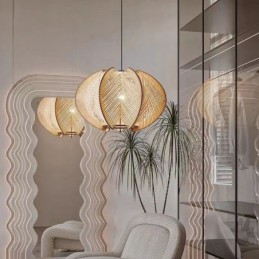 Severské závěsné svítidlo Retro styl Wabi Sabi Ručně vyráběné stropní svítidlo z masivního dřeva
