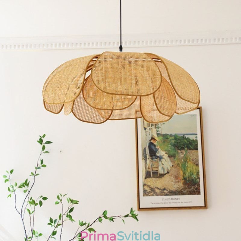 Ratanové závěsné svítidlo Wabi Sabi Styl ručně tkané ratanové stropní svítidlo