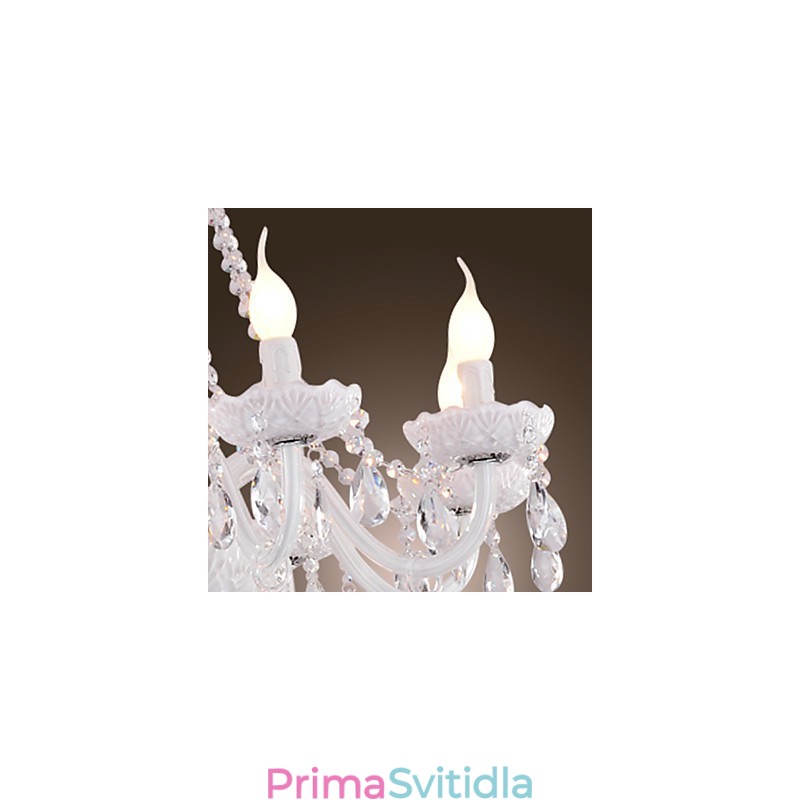 Lustr White Crystal Modern Living 8 světel