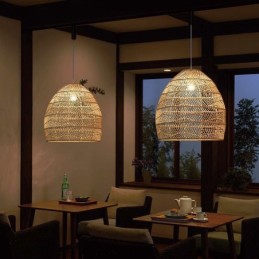 Ručně tkaný přívěsek Light Ratanové závěsné Light Farmhouse