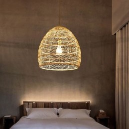 Ručně tkaný přívěsek Light Ratanové závěsné Light Farmhouse