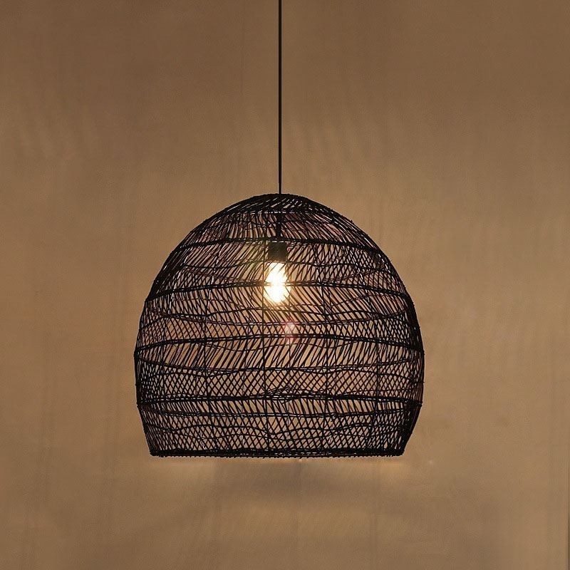 Ručně tkaný přívěsek Light Ratanové závěsné Light Farmhouse