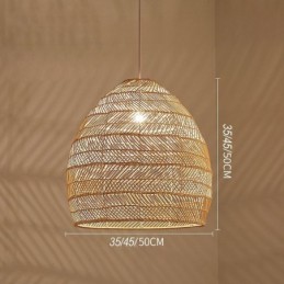 Ručně tkaný přívěsek Light Ratanové závěsné Light Farmhouse