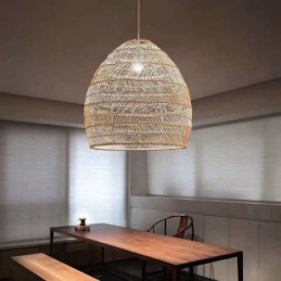 Ručně tkaný přívěsek Light Ratanové závěsné Light Farmhouse