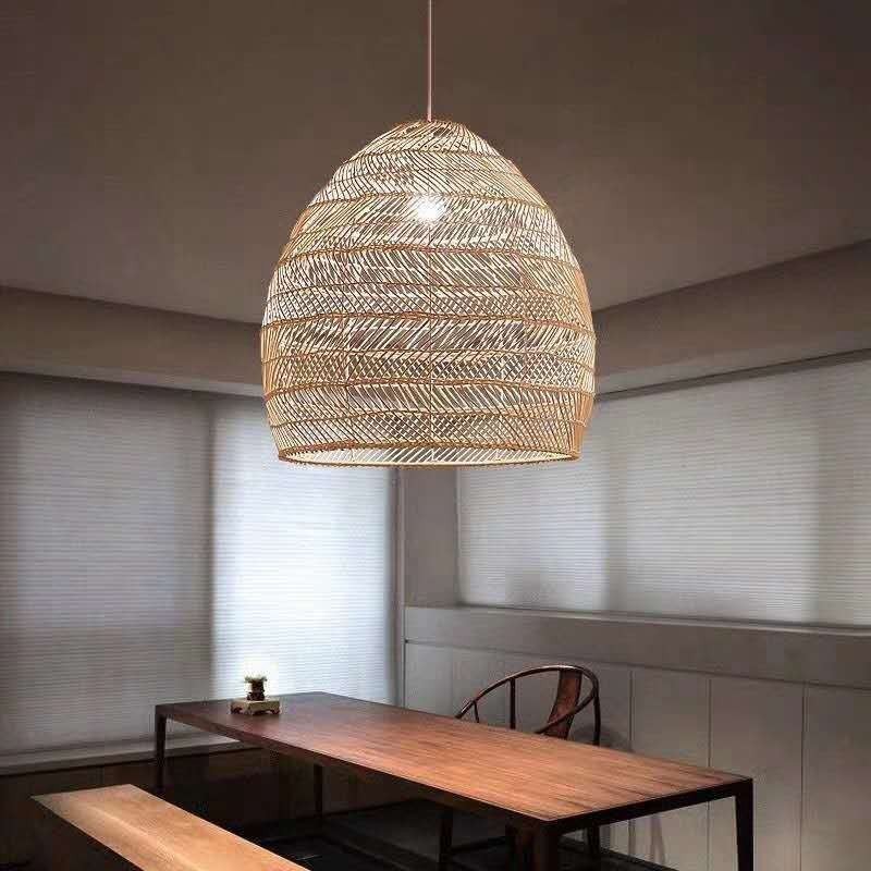 Ručně tkaný přívěsek Light Ratanové závěsné Light Farmhouse