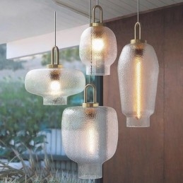 Závěsné svítidlo z matného skla Moderní minimalistické kované stropní svítidlo