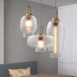 Závěsné svítidlo z matného skla Moderní minimalistické kované stropní svítidlo