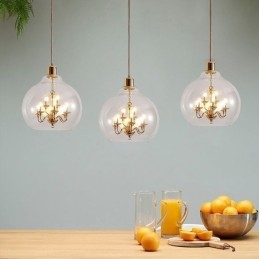 Skleněné závěsné svítidlo Moderní minimalistické kované stropní svítidlo 9 světel