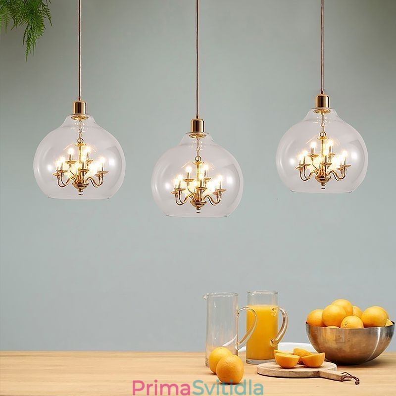 Skleněné závěsné svítidlo Moderní minimalistické kované stropní svítidlo 9 světel