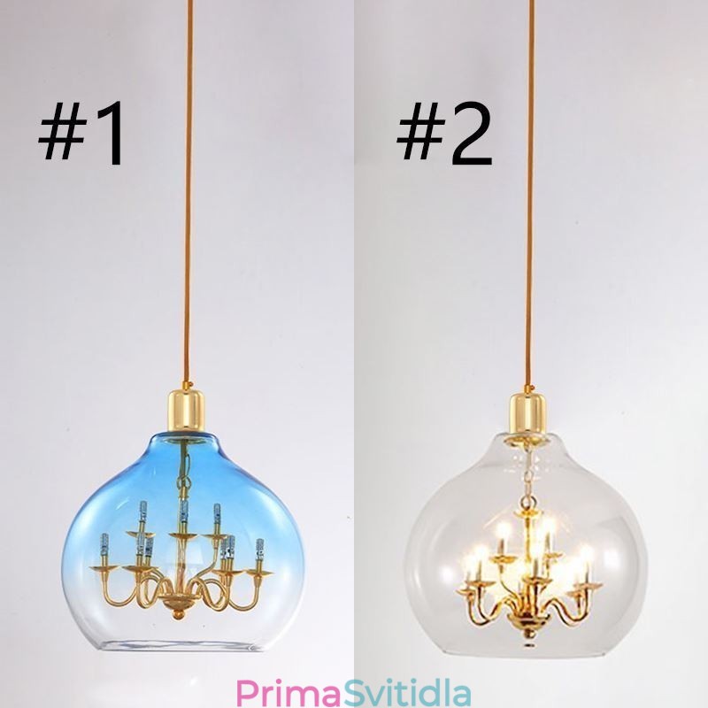 Skleněné závěsné svítidlo Moderní minimalistické kované stropní svítidlo 9 světel